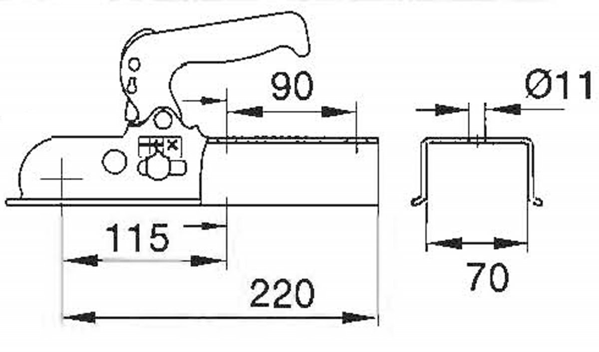 AL-BE Kugelkupplung EM 80 V bis 800 kg, VK 70mm