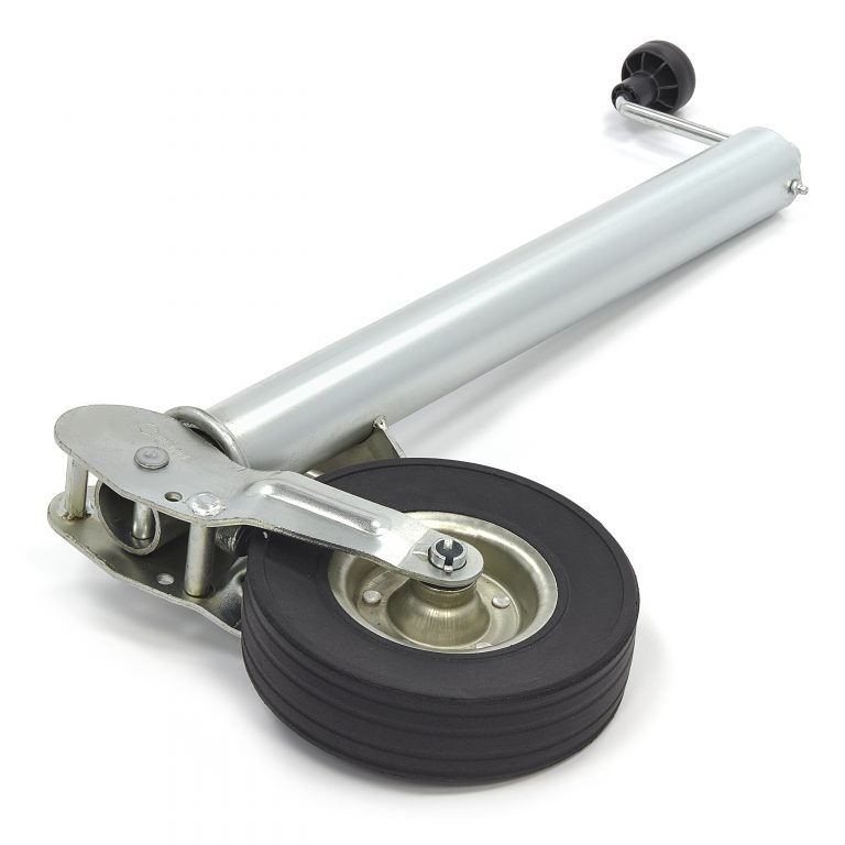 Stützrad, Ø 60 mm, vollautomatisch klappbar, 220 x 65 mm Vollgummirad auf Stahlfelge