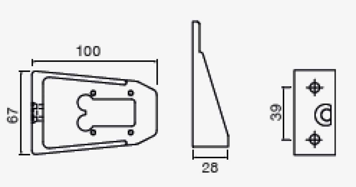 Aspöck - Aufhängeteil 100 mm