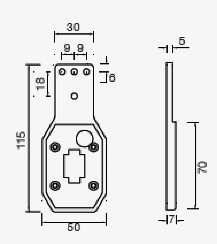 Aspöck - Gummihalter gerade