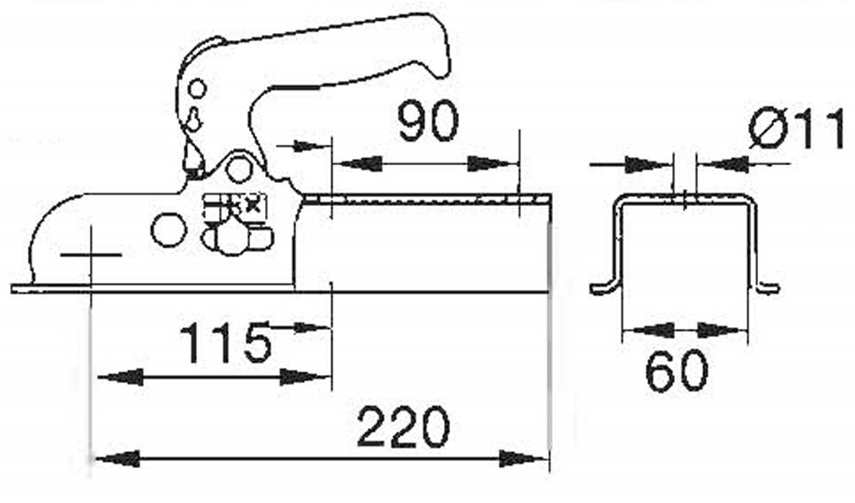 AL-BE Kugelkupplung EM 80 V bis 800 kg, 60mm