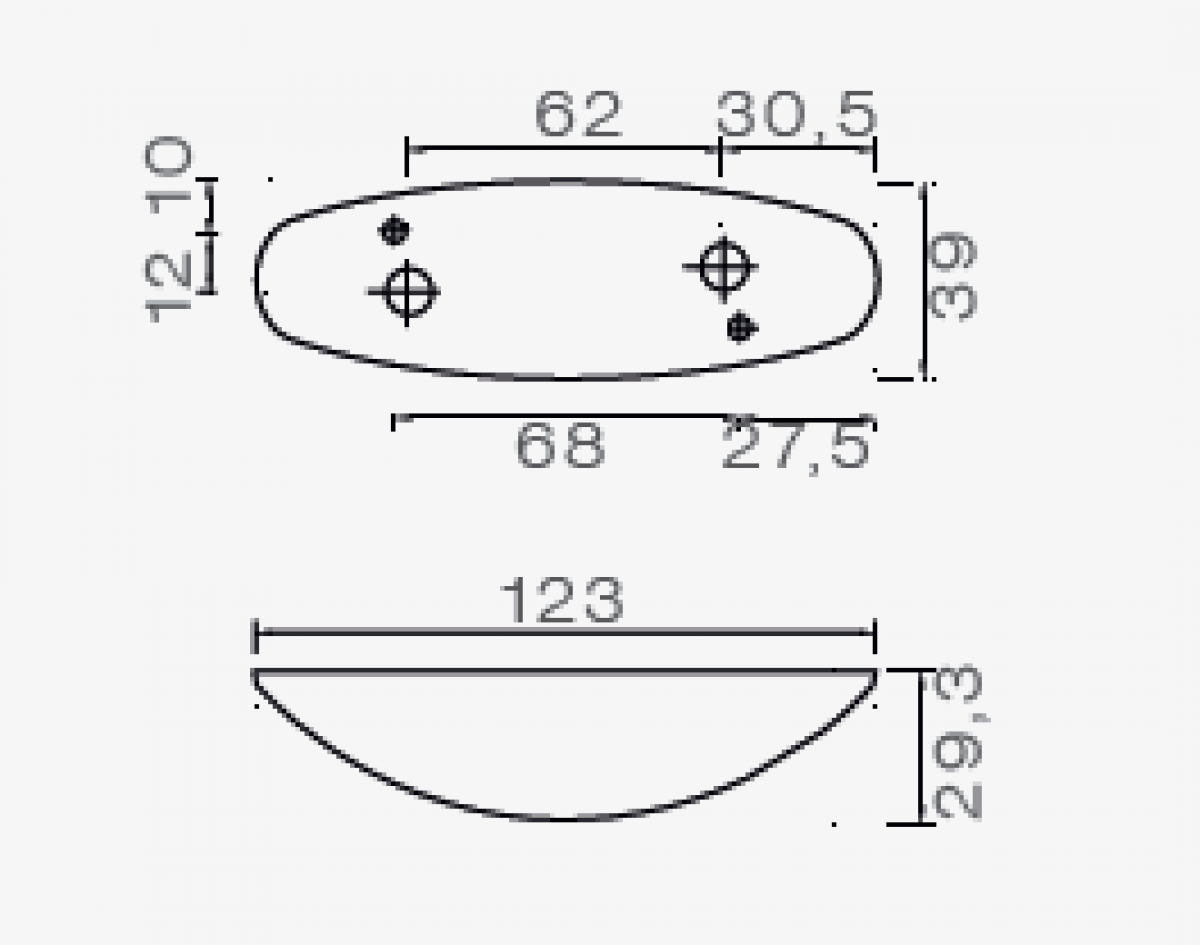 ASPÖCK Flexipoint II, Umrissleuchte rot/weiß