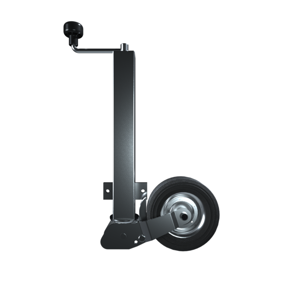 Stützrad, Vkt. 60 mm, vollautomatisch klappbar, 200 x 60 mm Vollgummirad auf Stahlfelge