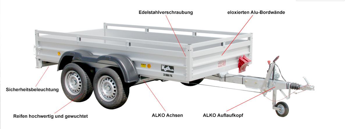 Tieflader Anhänger 300x150cm 2000kg 7.20 Hobby